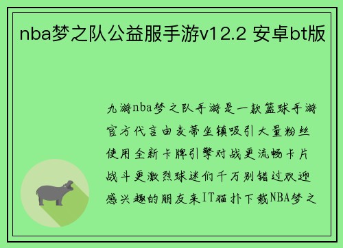 nba梦之队公益服手游v12.2 安卓bt版